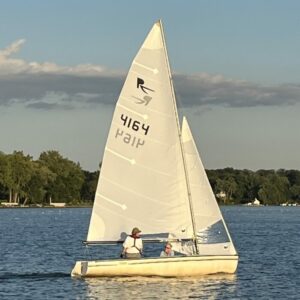 Rebel 16 race sails. Rebel race jib with radial window.