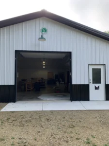 Mad Sails sail loft with the bay door open